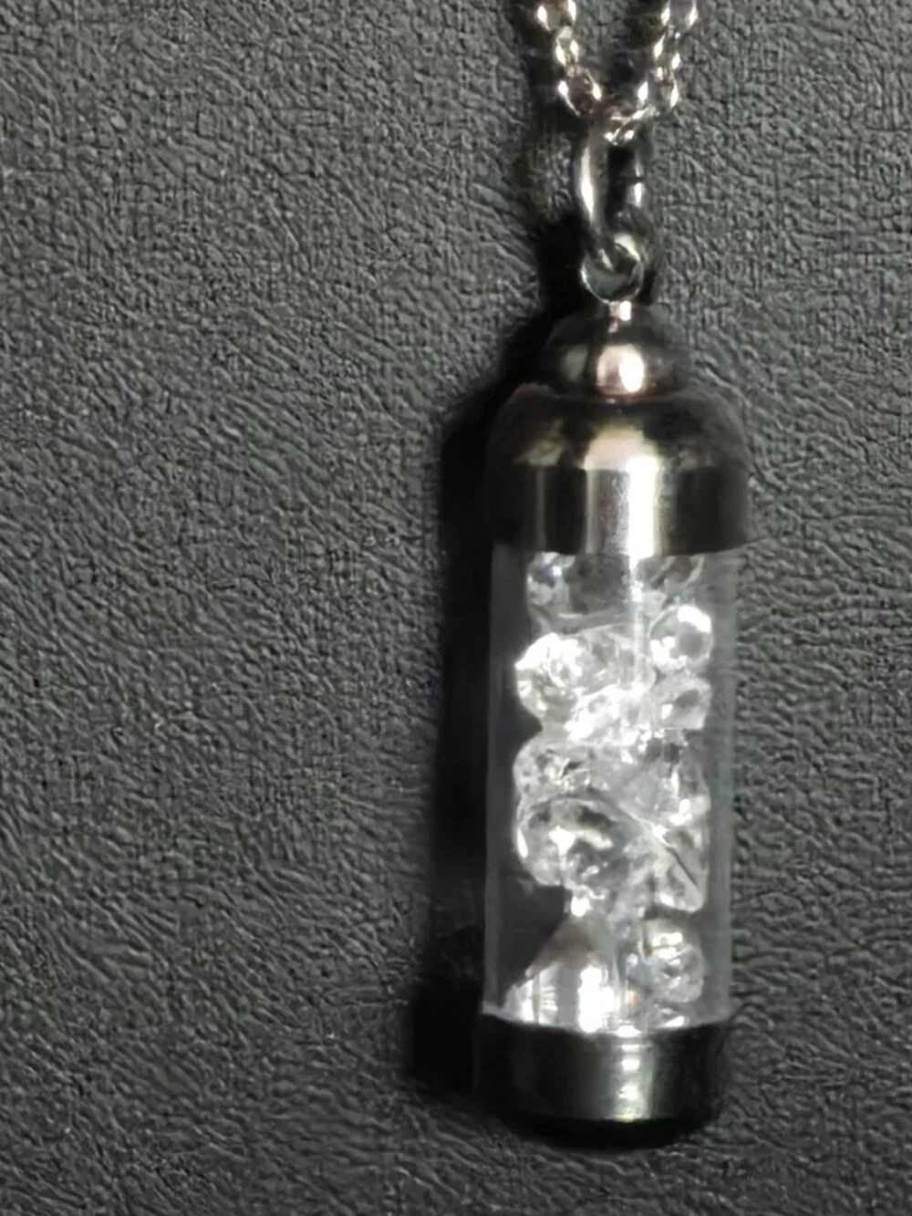 Simulated DIAMOND filled amulet with chain...26001